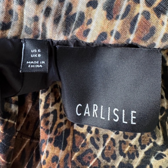 CARLISLE ANIMAL PRINT LONG SLEEVED MOCK NECK MIDI DRESS US SZ 6 NWOT - Picture 8 of 9